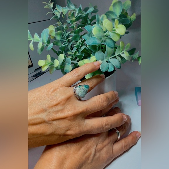 NWT 925 Sterling silver plated Woman green Ring Size 7 - Picture 14 of 17